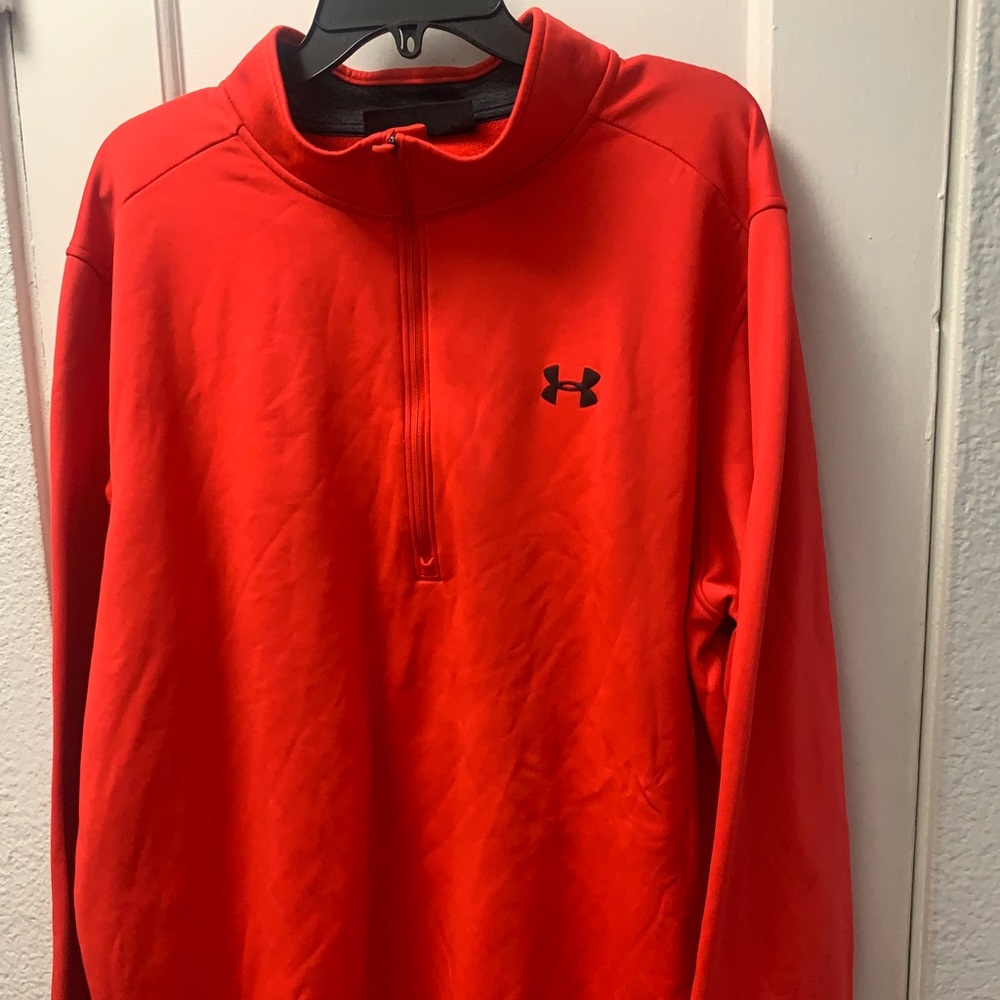 Authentic under armour jacket- orange color, never worn out the store